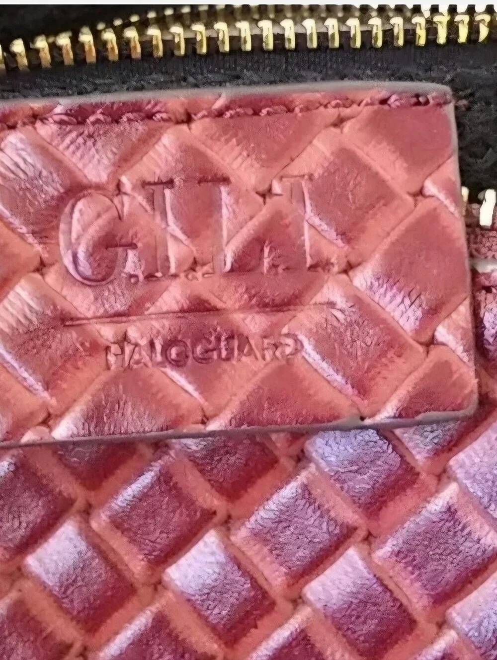 G.I.L.I. Burgundy Embossed Leather Tassel Wristlet Clutch
